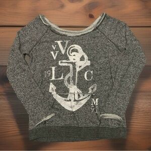 Volcom off the shoulder PullOver (L) Gray